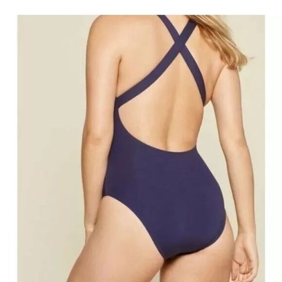 Andìe The Talum navy blue criss cross 1 piece swimsuit size XLT NWT - Picture 2 of 4